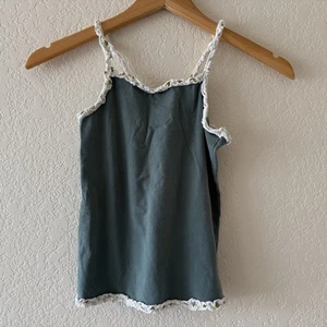 Matilda Jane Polka Dot Ruffle Strap Tank Top Girls Size 6 Green - Picture 1 of 9