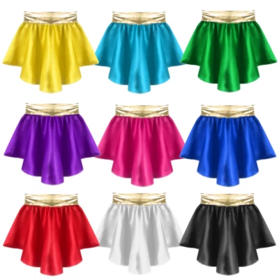 Girls SUPERHERO Woman Fancy Dress Costume Supergirl SATIN & GOLD SKIRT - Image 1 of 4