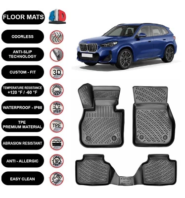 Alfombrillas forro para BMW X1 - U11 (2022-2025) impermeables moldeadas en 3D negras 4 un. Foto 1 de 4