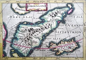 Greenland, Iceland, rare early map by Bertius/Hondius, 1618, Groenland - Picture 1 of 5