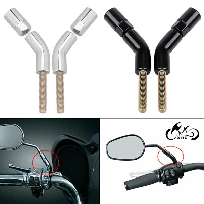 Mirror Stem Extenders Extension Kit For Harley Touring Dyna Super Glide Softail - image 1 of 4