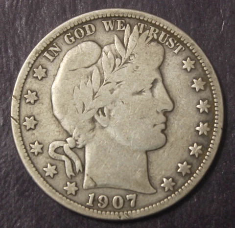 1907 D Barber Half VG Details.................Lot 16 Cover