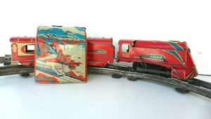 CR "O" TRAIN MÉCANIQUE ÉCLAIR CR 80 TÔLE LITHO RAILS TUNNEL BON ÉTAT 1952 - Imagen 1 de 11