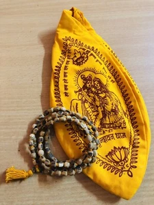 Gomukhi + TULSI TULASI VAISHNAV Japa Mala ROSARY 108+1 Cylindrical Tube Beads - Picture 1 of 3