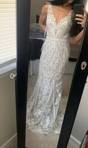 BHLDN Viola Gown Color Ivory-Tawny Size 0 - 2020 New with Tags attached  - Picture 1 of 10