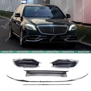 Parachoques delantero rejilla moldura de malla para Mercedes Benz clase S W222 S450 S560 2018+ - Imagen 1 de 10
