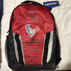 NUEVO CON ETIQUETAS Mochila Houston Texans NFL Rayas Rojo Negro Mochila FOCO - Imagen 1 de 4