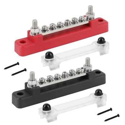 Power Distribution Block Nylon Base 12V 150A Electrical 1/4-In Terminal Bus Bar - Image 1 of 4