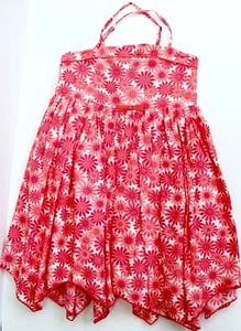 Isaac Mizrahi Girls Floral Straps Smocked Asymmetric Hem Dress Pink Size 5T - Picture 1 of 6