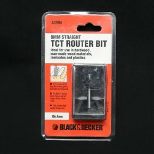 Black & Decker A4086 0.6cm Schaft 8mm Gerade TCT Fräserwerkzeug Schneider Holz - Bild 1 von 5