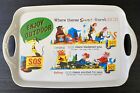 Vintage Advertising Serving Tray S.O.S. PADS Camping Boy Scouts 1950s Bears SOS