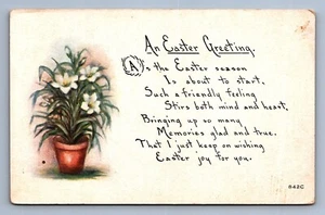 Postcard Vintage Postmarked 1920 Easter Greeting Poem Poetry Holiday Celebration - Picture 1 of 2