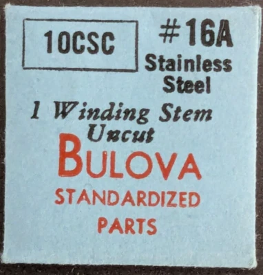 NOS NEW Genuine Bulova Cal. 10CSC  # 16A Uncut Winding Stem - Vintage Watch Part - Image 1 of 2