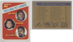 1971 Topps League Leaders Johnny Green Kareem Abdul-Jabbar Wilt Chamberlain HOF