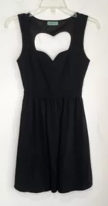 Workshop Dress Black Sweetheart Heart Cutout Above the Knee Size S - Picture 1 of 9
