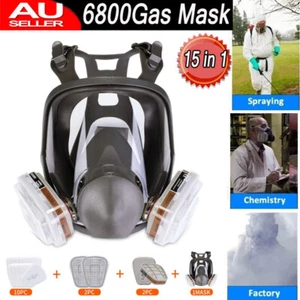 6800Gas Mask 15 in 1 Full Face Chemical Spray Painting Respirator Vapour Upgrade - Picture 1 of 12