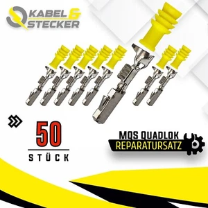 50er Set MQS Quadlok Buchse Crimpkontakt gedichtet Seal 0,25-0,35mm² Fakra MOST - Picture 1 of 2