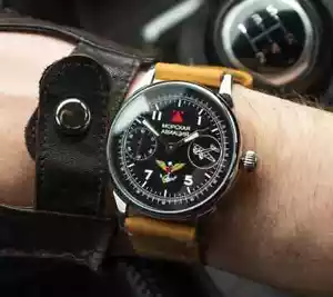 Aviación naval, reloj soviético aviador, reloj vintage de esfera negra de la URSS - Imagen 1 de 5