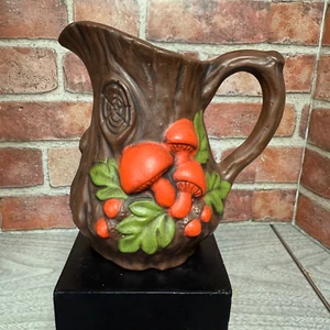 Vintage Handmade/Painted Mushroom Tree Creamer Pitcher. - Picture 1 of 6