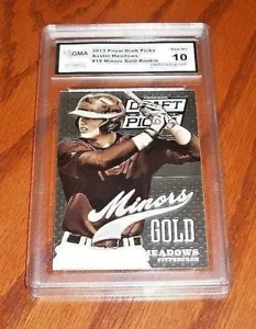 2013 Austin Meadows Prizm Draft Picks Minors Gold ROOKIE Karte #19! Gem Mint 10! - Bild 1 von 2