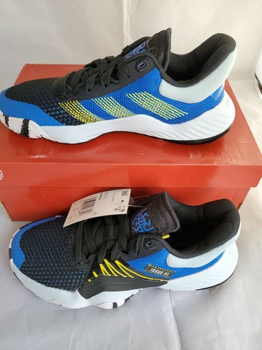 Scarpe da basket Adidas taglia 4 giovani D.O.N. Emissione nero blu EG6564 nuovo con scatola