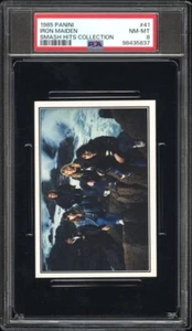 1985 Panini Smash Hits Sticker #41 Iron Maiden RC PSA 8 - BIG CASE - LOW POP - Picture 1 of 2