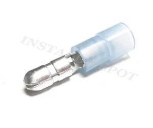 (100) Conectores de bala macho de nailon azul terminales de cable empalme calibre 16-14 .157" - Imagen 1 de 1