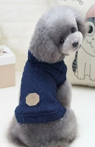 Dog Jacket with Hoodie, Navy Blue, Warm Fleece, Winter Fits Dogs 19-22" Chest - Picture 1 of 2