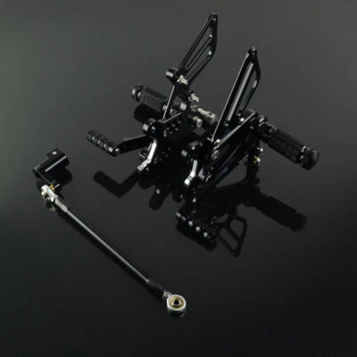 CNC Adjustable Rearset Foot pegs Rear set For Honda CBR 954 RR 2002-2003 Black Foto 1 de 4