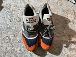 New Balance M997NAG Shoes Mens 9,5 Suede CHAMBRAY BLUE/ORANGE 997 ENCAP - Picture 1 of 7