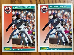 1992 colonna sonora Anthony Young #756 variazione con e senza nastro rosso ROOKIE sul davanti - Foto 1 di 4