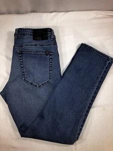 Pantalones de mezclilla Buffalo David Bitton Adam ajustados elásticos *33 x 30" azul lavado medio para hombre - Imagen 1 de 7