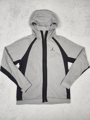 Jordan Sudadera con Capucha Para Hombres Gris Medio Negro Dri-FIT Cremallera Completa Sudadera Atlética Chaqueta Foto 1 de 4