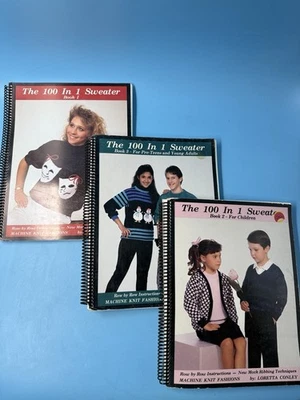 The 100 in 1 Sweater BK  1,2  & 3 Adults children knitting machine patterns - Image 1 of 4