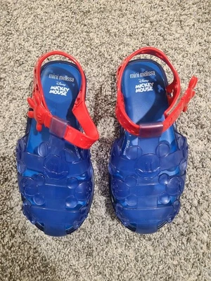 Mini Sandalias Melissa Azul Y Rojo Mickey Mouse Jelly Talla 11 Foto 1 de 4