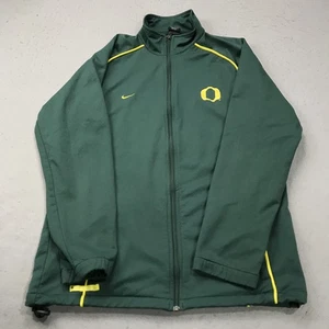 Oregon Ducks Jacket Mens Large Green Nike Track Full Zip Team Logo NCAA - Picture 1 of 8