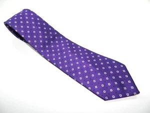 Corbata de seda para hombre JOS A BANK PREMIER COLLECTION EE. UU. PÚRPURA BLANCO DIAMANTES - Imagen 1 de 2
