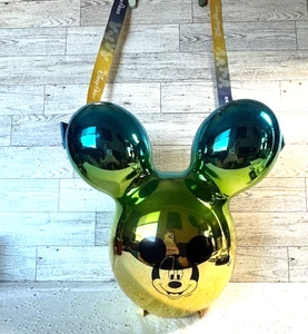 Cubo de palomitas de maíz metálico Ombre amanecer azul dorado globo Mickey de los parques Disney-NUEVO - Imagen 1 de 6