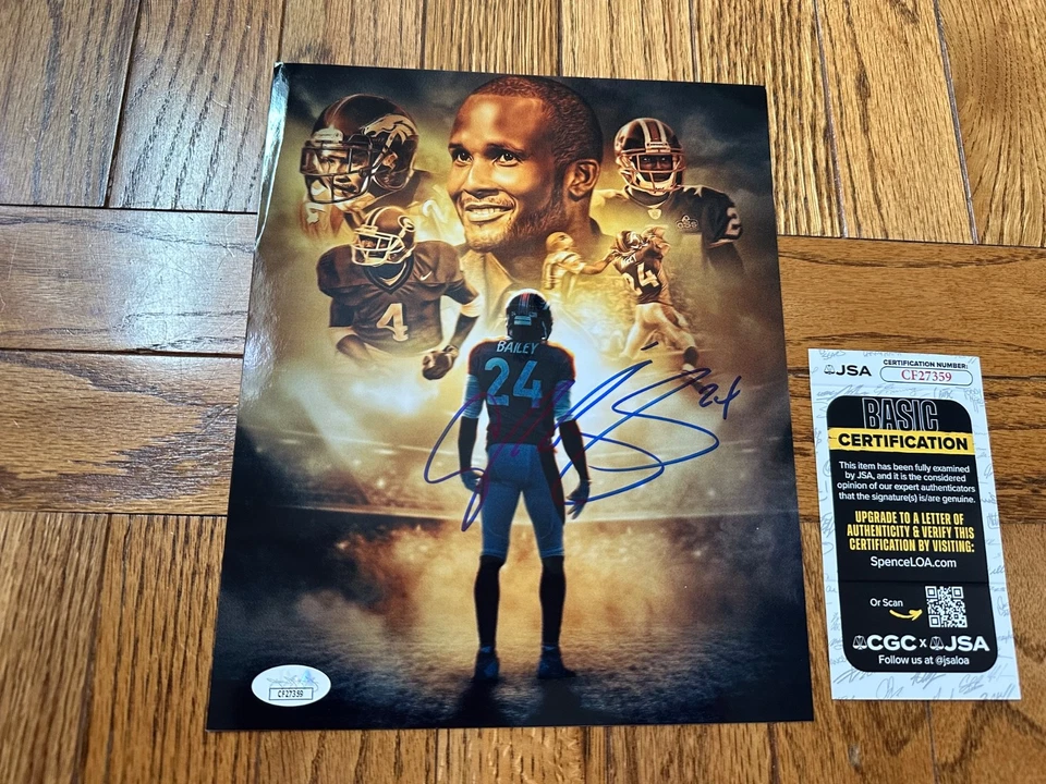 Champ Bailey Signed 8x10 Glossy Photo- JSA- NFL Denver Broncos HOF COA - Image 1 of 1