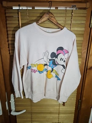 Thrashed True Vintage 80s Mickey Mouse Tap Dance Disney Tee Crewneck Sweatshirt - Image 1 of 4