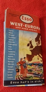 ESSO STRAßENKARTE LANDKARTE VINTAGE SEHENSWÜRDIGKEIT FALTKARTE ALT EUROPA 1957 - Bild 1 von 14