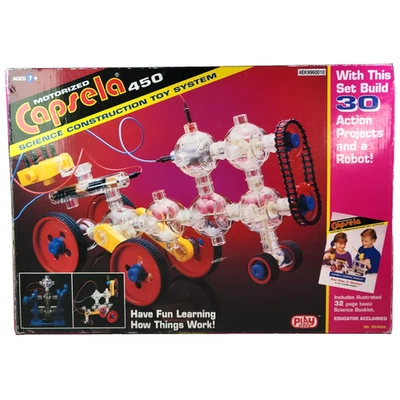 Vintage Motorized Capsela 450 Science Construction Toy System 1993 Robot WORKS - Image 1 of 4