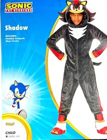 Spirit Kids Sonic the Hedgehog - SHADOW - Jumpsuit Costume Size CHILD Small 4-6