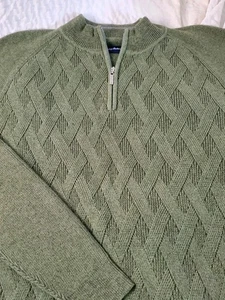 Suéter Pullover Tommy Bahama Para Hombres XL TG Verde 1/4 Cremallera - Imagen 1 de 7