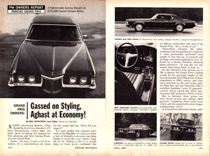 Pontiac Grand Prix Photos Opinions by Bill Kilpatrick Vintage Print Article 1969 - Picture 1 of 6