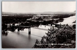 Cartolina d'epoca del ponte sul fiume Mississippi Prairie Du Chien WI #1680 - Foto 1 di 2