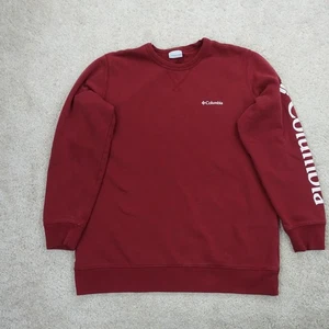 Columbia Crewneck Sweatshirt Mens Extra Large Red Logo Sleeve Gorpcore Outdoor - Picture 1 of 10