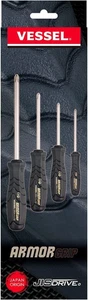 - ARMOR GRIP™ Schraubendreher Kreuzpunkt 4 Stück Set (JISDRIVE) No.550APH4PBU - Bild 1 von 12