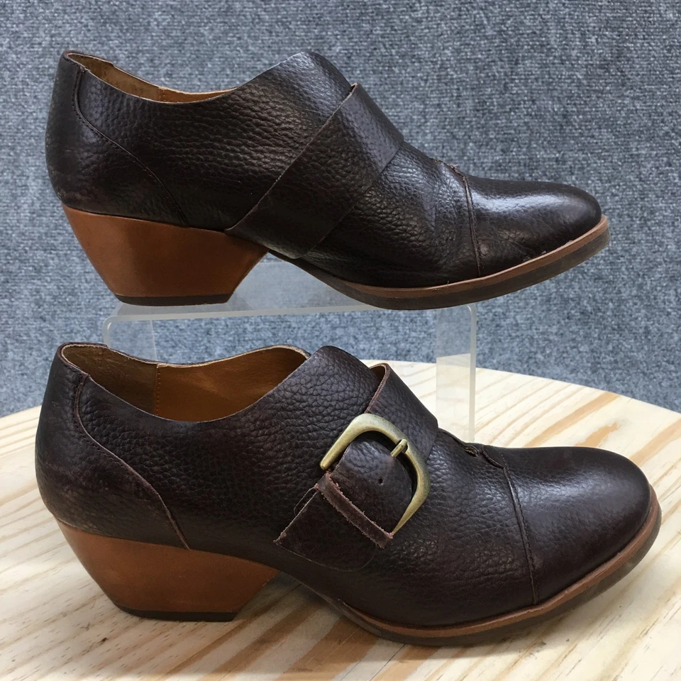 Botas femininas KORKS By Kork Ease 9.5 casual biqueira baixa tornozelo Q22223 marrom - Imagem 1 de 4