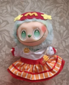 FITS 17cm LABUBU Mc DONALDS STYLE DRESS HAT & FREE POT OF CHIPS (OUTFIT ONLY) - Picture 1 of 3